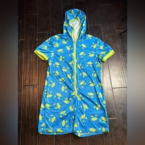 PIXAR Green Alien Romper with Hoodie Size SMALL